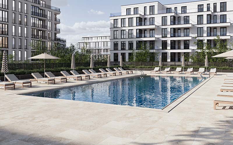 Porcelain Pavers - Travertine Look "Crema"