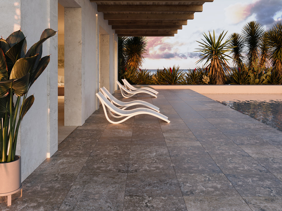 Porcelain Pavers - Travertine Look "Cappuccino"