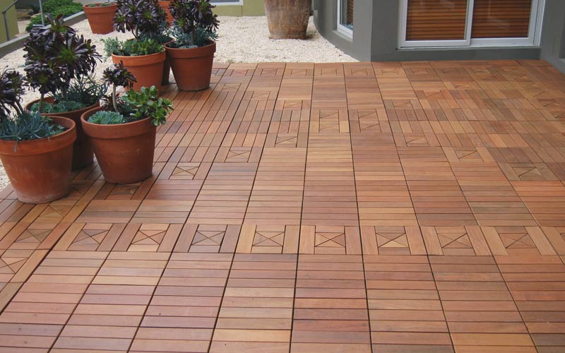 Interlocking Ipe Wood Tiles