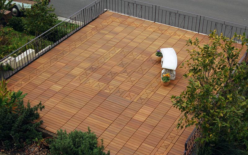 Interlocking Ipe Wood Tiles